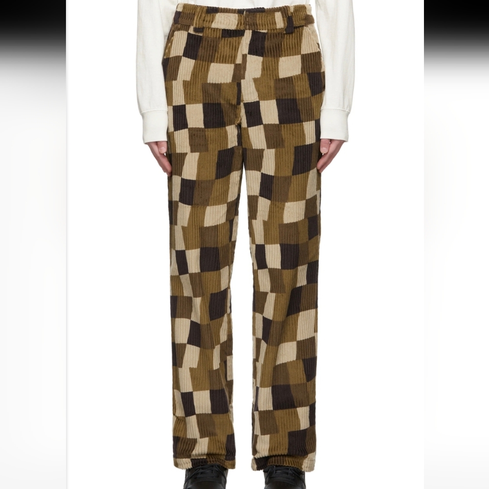 Stussy Women's Brown Wobbly Patchwork Corduroy Jeans Size 3